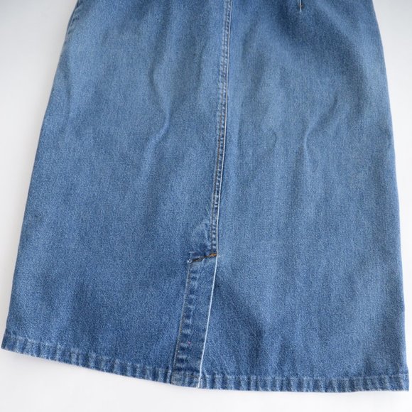 Vintage Pennmans Midi Medium Wash Denim Jean Skirt Size 8 - Picture 14 of 15